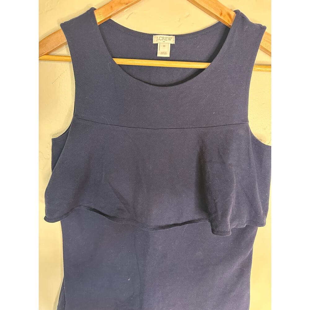 J. Crew F Navy Blue Tiered Cotton Tank - Picture 3 of 5